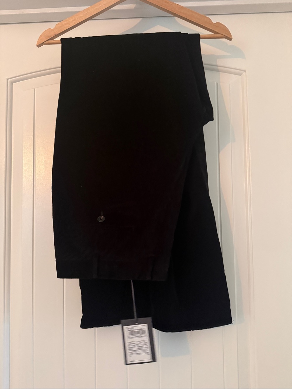 Ermenegildo Zegna Black Corduroy Pants - Straight Tailored Fit
